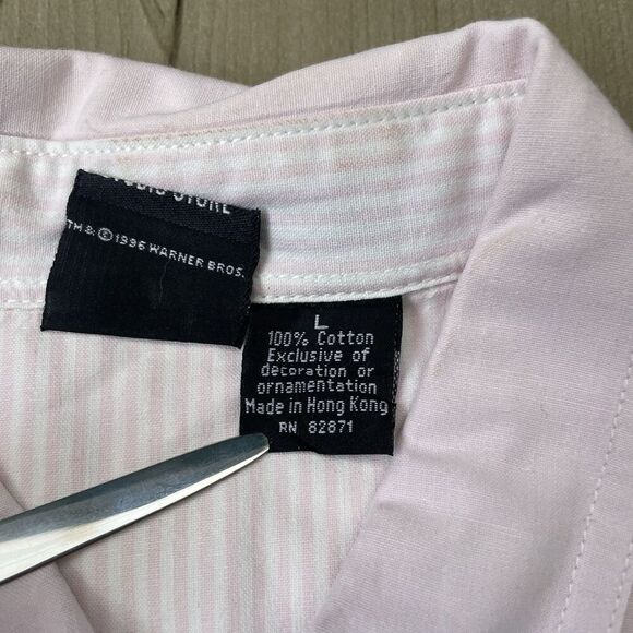 Vintage Looney Tunes Shirt Mens Large Button-Up Bugs Bunny 90s Disney Classic - Picture 7 of 12